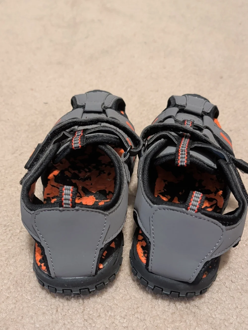 Kids Gray & Orange Sandals